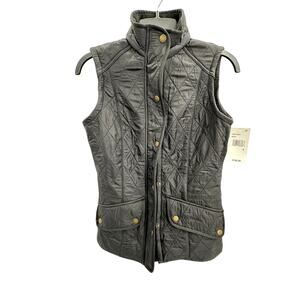 Barbour Quilted Black Vest Cavalry Gilet Size: 4